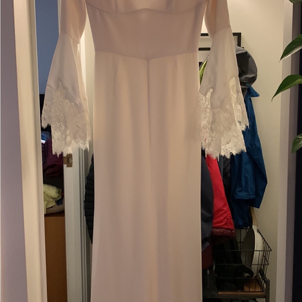 Shoulder Bell Sleeve Wedding Gown with vale